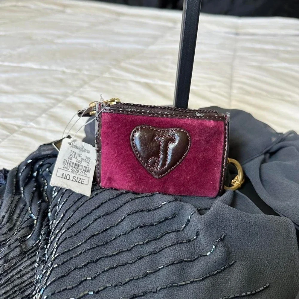 NWT Juicy Couture velour burgundy card holder gold detailing y2k vintage